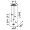 Ideal Lux 58W LED pakabinamas šviestuvas GALAXY SP6, juodos/baltos sp., 3000K, 321172