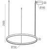 58W LED pakabinamas šviestuvas ORION, juodas, 2700/3000/4000K, DALI, 01-3873 DALI