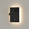 5W + 3W LED sieninis šviestuvas MANAT, juodas, 3000K, su USB ir USB C jungtimis, A3568002N