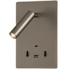 5W + 3W LED sieninis šviestuvas MANAT, nikelio sp., 3000K, su USB ir USB C jungtimis, A3568002NM
