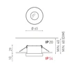 5W įleidžiamas šviestuvas PUCK RECESSED S, 4000K, IP54, baltas