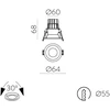 5W LED įleidžiamas šviestuvas MOVE, baltas, 3000/4000K, IP44, E3984074B