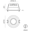 5W LED įleidžiamas šviestuvas SHORT, juodas, 3000/4000K, dimeriuojamas, IP40, E4018070NDT