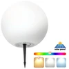 5W LED įsmeigiamas šviestuvas su saulės baterija GARDEN BALL, baltas, 3000K/RGB
