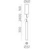 5W LED pakabinamas šviestuvas PIPE SLIM, baltas, 4000K, C3986110B