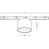 5W LED šviestuvas į magnetinę sistemą ZAMBELIS MAGNETIC 6MM, juodas, 3000K, DALI, 25255