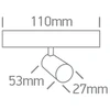 5W LED šviestuvas į magnetines sistemas FLAT, juodas, 3000/4000/5000K, 48V, 38°, 43116F/B/V