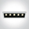 5x2W LED įleidžiamas šviestuvas, baltas, 3000K, 50502B/W/W