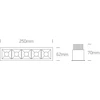 5x6,5W LED įleidžiamas šviestuvas, baltas, 3000K, 50507B/W/W