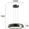 60W LED pakabinamas šviestuvas ALENSA, blizgios juodos sp., 3000K, 4348900
