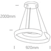 60W LED pakabinamas šviestuvas, baltas, 3000K, 63112/W
