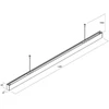 Pakabinamas šviestuvas 60W LED paviršinis/pakabinamas linijinis šviestuvas XUNO SYSTEM, baltas, 4000K, IP40