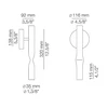 6,2W LED sieninis šviestuvas FLOW, juodas, 2700K