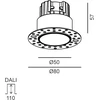 6,3W LED užglaistomas šviestuvas INVISIBLE MINI R, juodas, 3000K, IP44, DALI