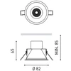6,5W įleidžiamas šviestuvas SHOT LIGHT, juodas, 3000K, 38°, su maitinimo šaltiniu