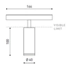 6,5W šviestuvas TOP į magnetines sistemas, 3000K, IP20, juodas