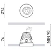 6,6W LED užglaistomas pakreipiamas šviestuvas BUDDY TILT MEDIUM, baltas, 2700K, 43°, DALI