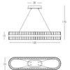 68W LED pakabinamas šviestuvas, aukso sp., 3000K, dimeriuojamas, 22041