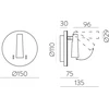 6W + 3W LED sieninis šviestuvas PANAU, juodas, 3000K, A3660001N