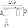 6W LED akcentinis šviestuvas į magnetinės sistemos STICK bėgelį, juodas, 2700K, dimeriuojamas, 345024