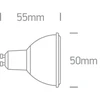 6W LED lemputė, GU10, 3000K, 7306CG/W