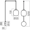 Sieninis šviestuvas 6W LED sieninis/pakabinamas šviestuvas KHADI, juodos/dūmų sp., 3000K, 01-3484