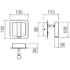 6W LED sieninis šviestuvas CLOSER, baltas/žalvario sp., 3000K