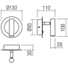 6W LED sieninis šviestuvas CLOSER, juodos/žalvario sp., 3000K