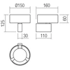 6W LED sieninis šviestuvas PUNKT, juodas, 3000K