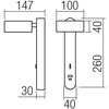 6W LED sieninis šviestuvas SADES, baltas, 3000K, su USB jungtimi, 01-4640