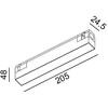 6W LED šviestuvas LINEA 205 į magnetinę sistemą IN_LINE, juodu korpusu, 3000K, 48V, 110°