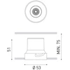 6W LED užglaistomas šviestuvas SHOT LIGHT S, baltas, 3000K