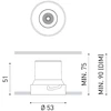 6W LED užglaistomas šviestuvas SHOT LIGHT S, baltas, 3000K, 39°, DALI