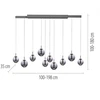 70W LED pakabinamas šviestuvas E-INFINITY, pilkos sp., 2200-5000K, dimeriuojamas, reguliuojamo ilgio