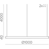 70W LED pakabinamas šviestuvas - modulis LOOP, juodas, 2700/3000K, C3997270N