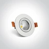 7W LED įleidžiamas pakreipiamas šviestuvas, baltas, 3000K, 11107B/W/W