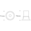 7W LED įleidžiamas šviestuvas, juodas, 3000/4000/5000K, 10107D/B/V