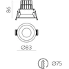 7W LED įleidžiamas šviestuvas KIDAL, juodas, 3000K, IP44, E3771002N