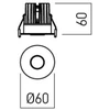 7W LED įleidžiamas šviestuvas XPIXEL, matinės baltos/juodos sp., 3000K