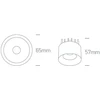 7W LED įleidžiamo montavimo šviestuvas, baltas, 3000K, 10107A/W/W