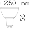 7W LED lemputė, GU10, 3000K, 24°, dimeriuojama, ACB62588