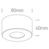 7W LED lubinis šviestuvas, juodas, 3000K, dimeriuojamas, 12107VA/B/W
