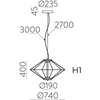 7W LED pakabinamas šviestuvas TOTEM, juodas, 2700K, dimeriuojamas, C4050290NDP