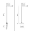 7W LED pastatomas/įsmeigiamas lauko šviestuvas SKAT, antracito sp., 3000K, IP65, H2075000GR