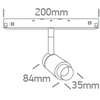 7W LED šviestuvas į magnetines sistemas MINI/MIDI/MAXI/P&P, baltas, 3000K, 48V, 10-38°, DALI, 42140L/W/W
