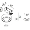 7W LED šviestuvas SOL MINI į magnetinę sistemą IN_LINE, juodas, 3000K, 48V, 45°