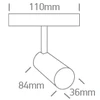7W LED šviestuvas su filtru nuo akinimo į magnetines sistemas FLAT, juodas, 3000/4000/5000K, 48V, 38°, 43118F/B/V