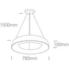 80W LED pakabinamas šviestuvas, baltas, 3000K, 62180NB/W/W