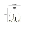 80W LED pakabinamas šviestuvas GLOBUS, juodu korpusu, 3000K, 4271500