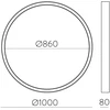 86W LED lubinis šviestuvas ALISO, baltas, 2700/3000/4000K, dimeriuojamas, P3742374BDP